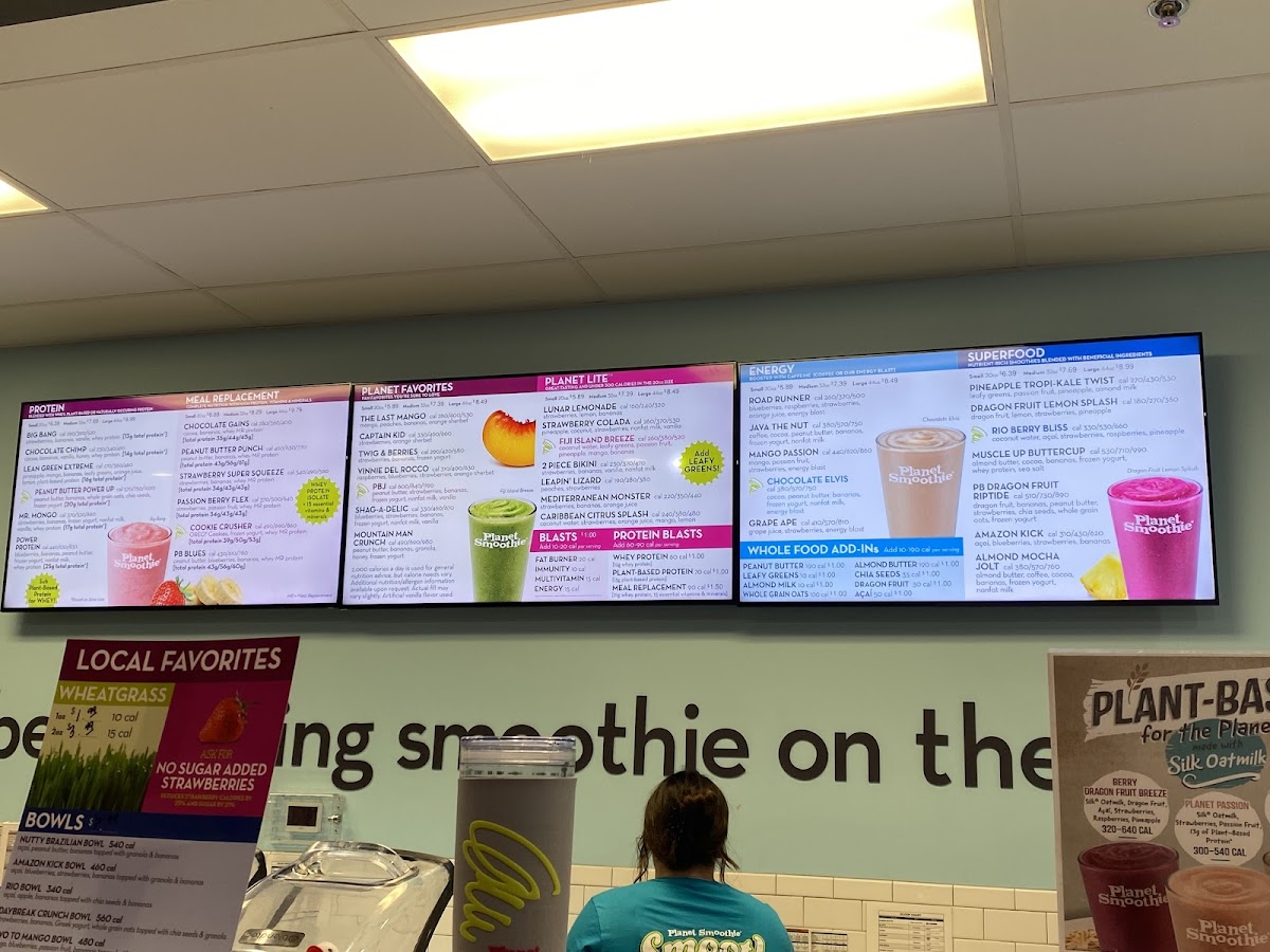 Planet Smoothie Photo Menu 1