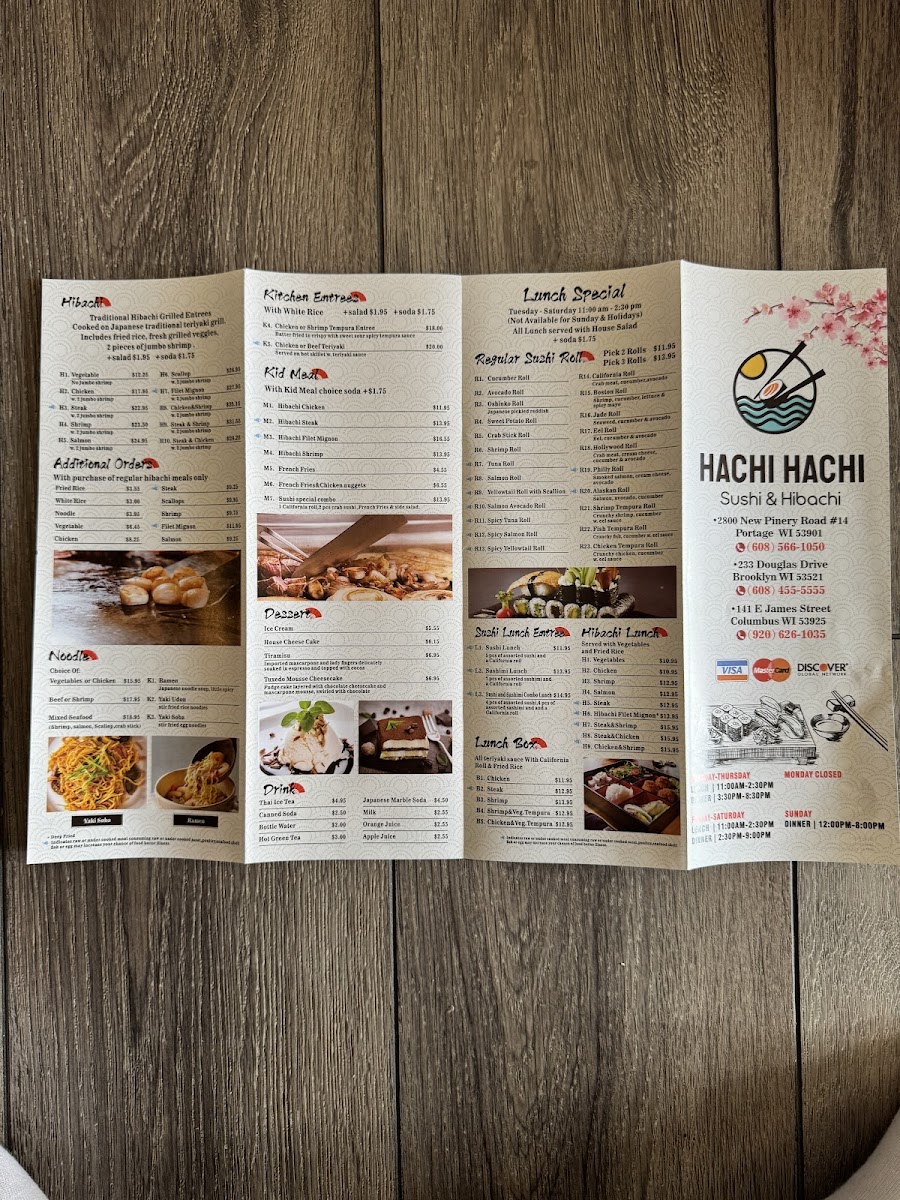 Hachi Hachi Sushi & Hibachi Columbus Photo Menu 1