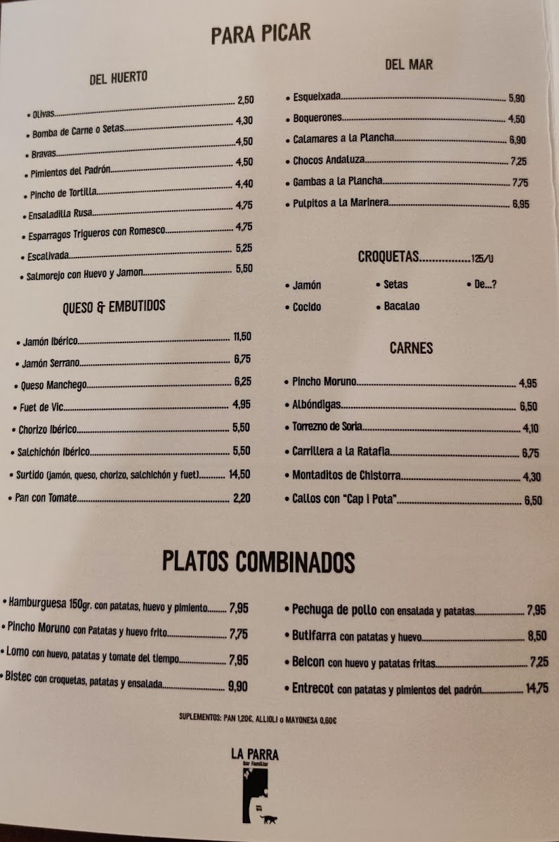 Bar LA PARRA Photo Menu 2