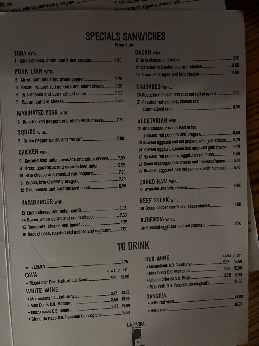 Bar LA PARRA Photo Menu 3