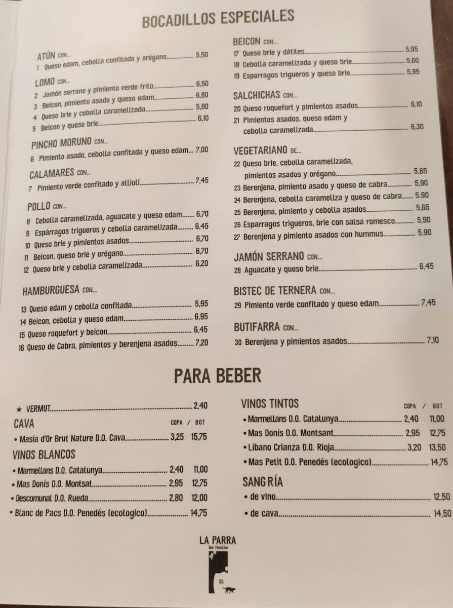 Bar LA PARRA Photo Menu 4