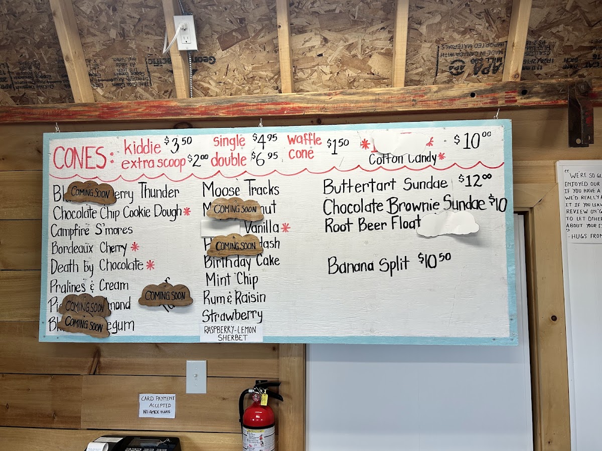 Frannie's Ice Cream Parlour Photo Menu 1
