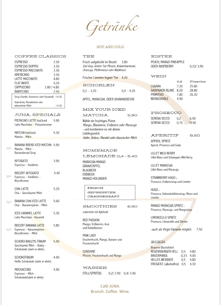 Café JUNA. Photo Menu 1