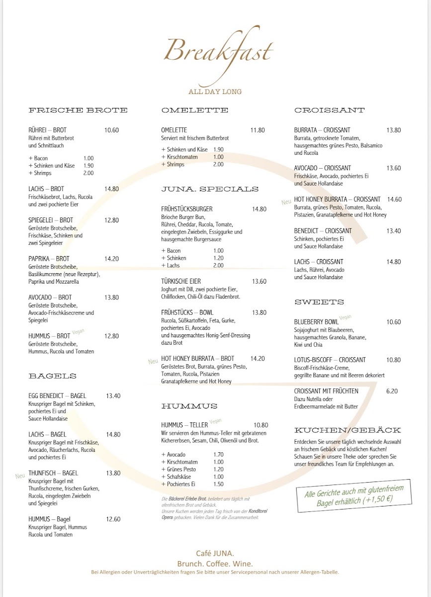 Café JUNA. Photo Menu 2