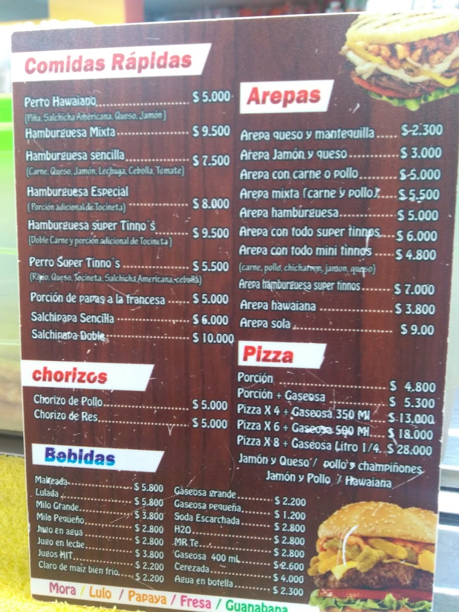 Tinno's Heladeria. Photo Menu 1