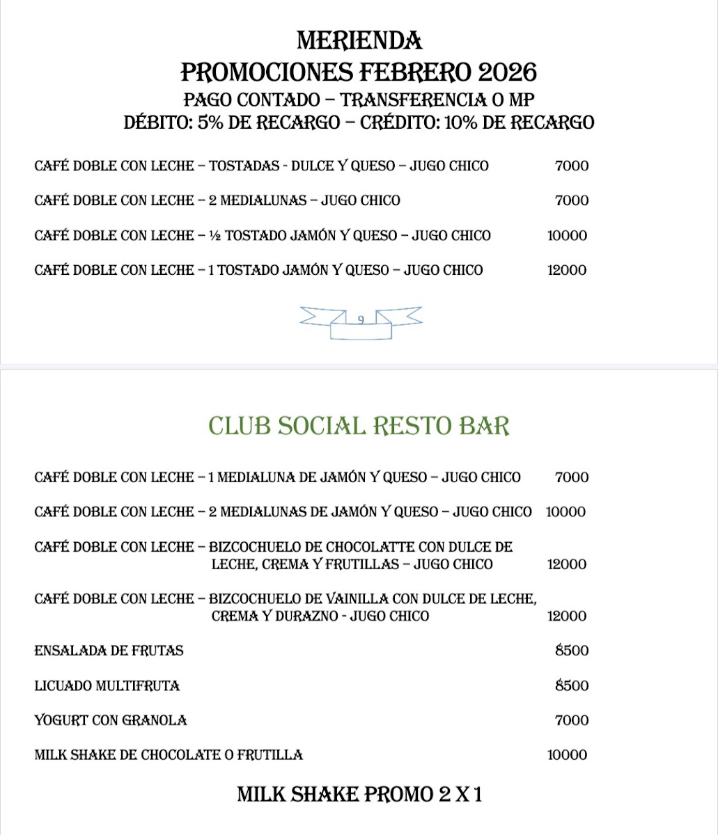 Club Social Photo Menu 4