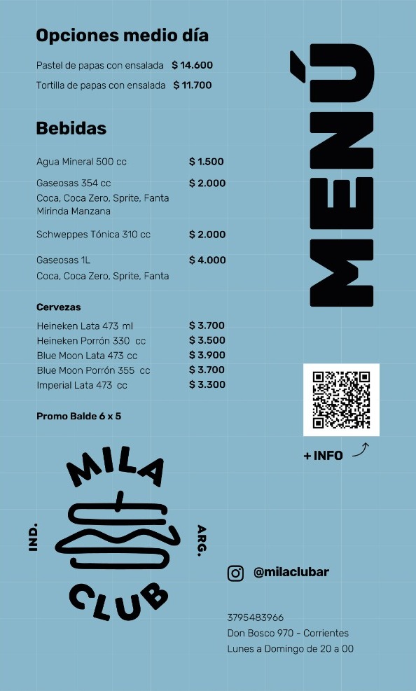Mila Club Photo Menu 2