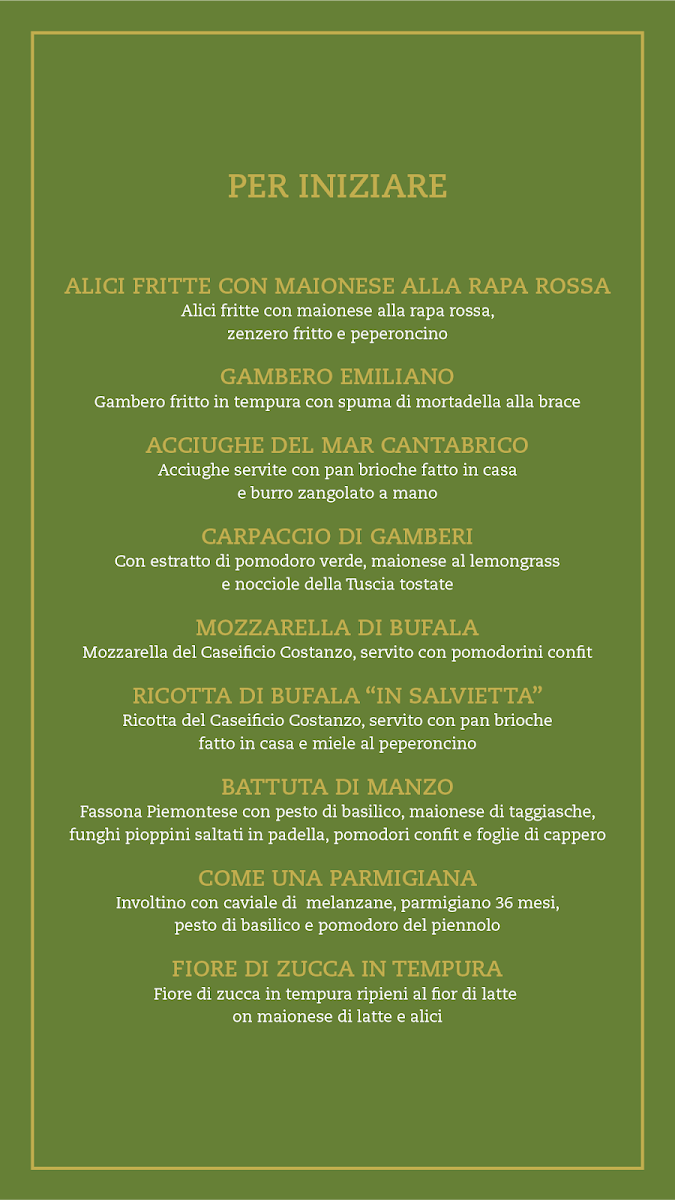 Ozio Restaurant Photo Menu 1