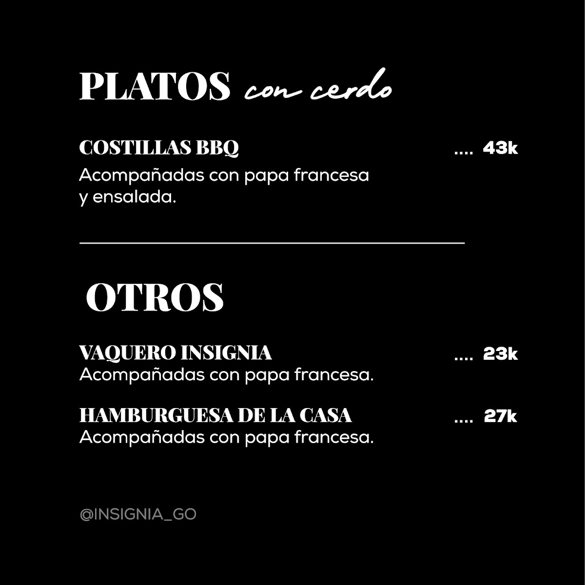 Restaurante Insignia Go Photo Menu 2