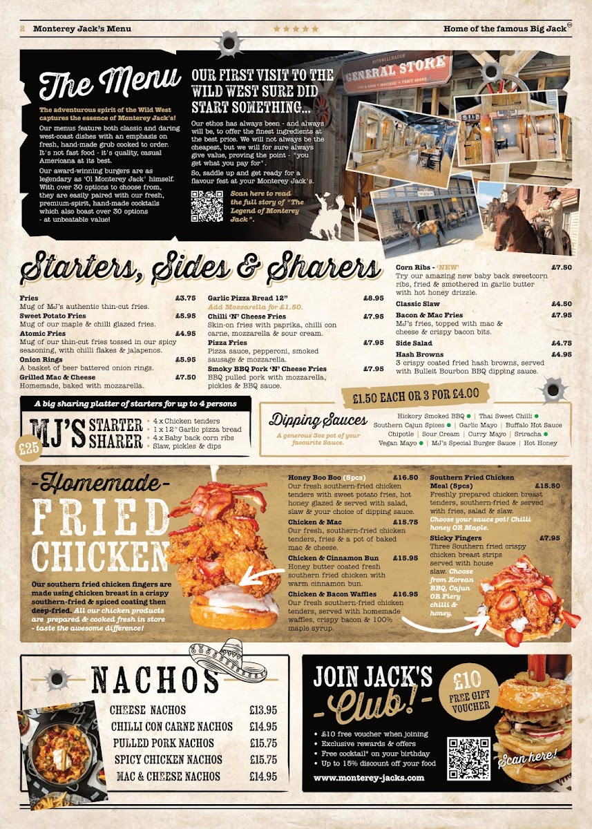Monterey Jack's at M&D's Scotland's Theme Park Photo Menu 2