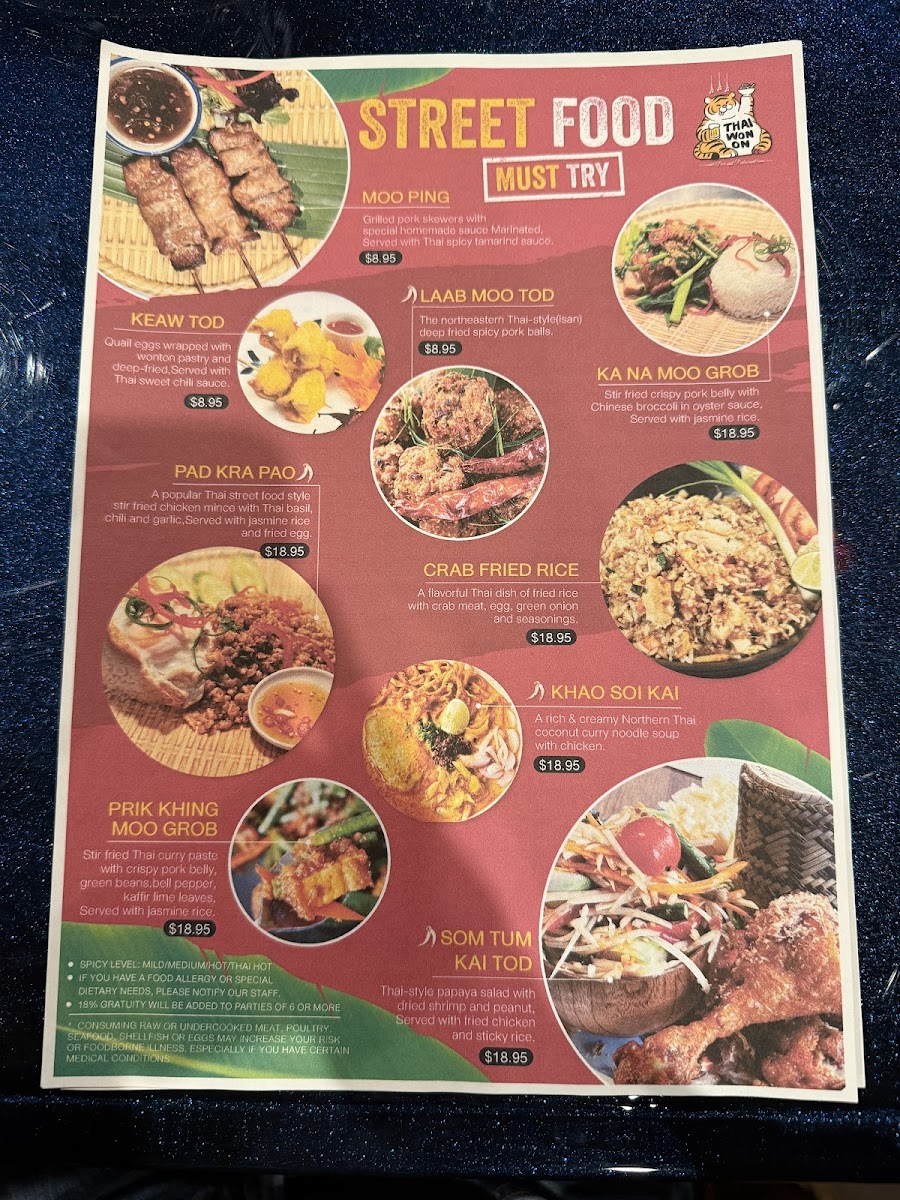 Thai Won On Photo Menu 7