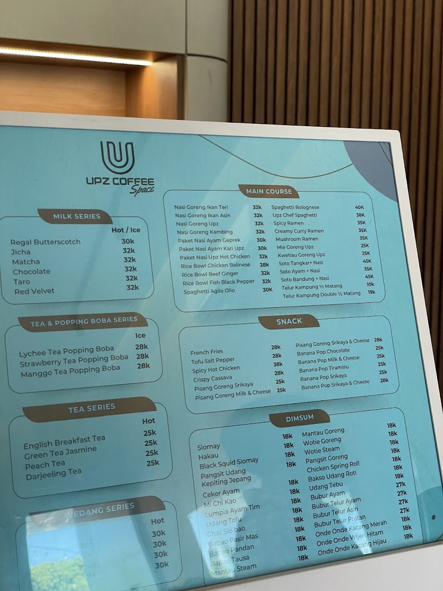 Upz Coffee Photo Menu 1