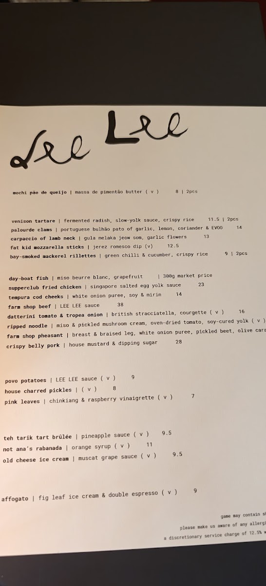 LEE LEE restaurant & cocktail bar Photo Menu 4