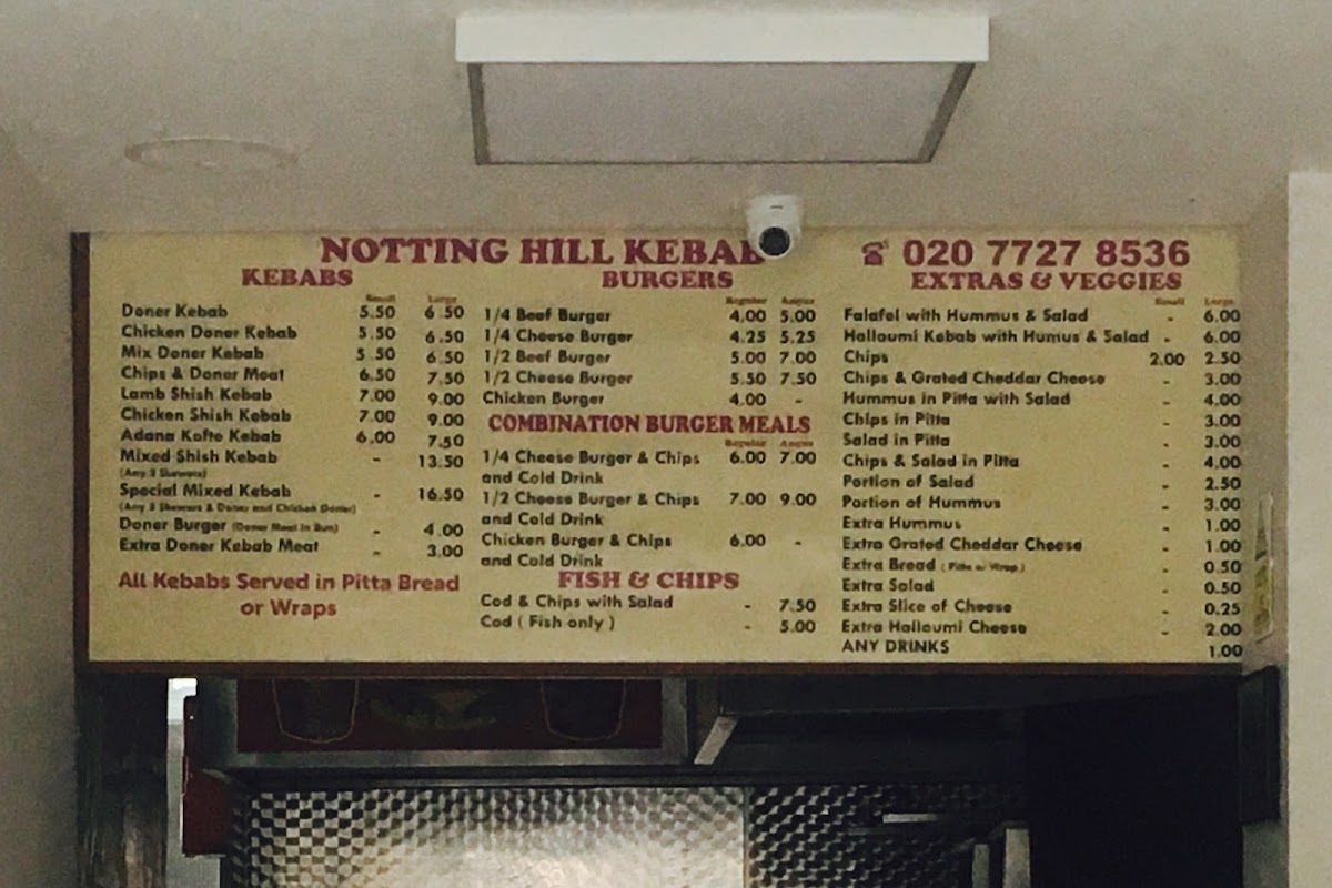 Notting Hill Kebab London Photo Menu 9