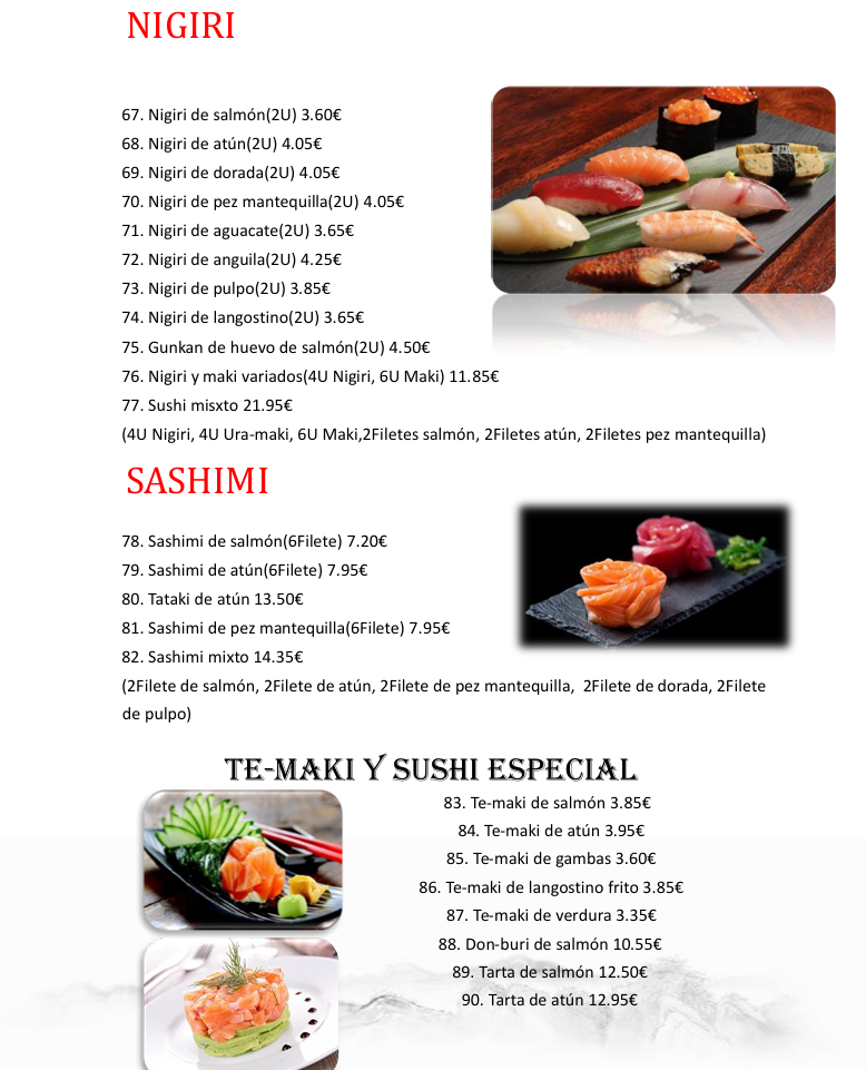 Oishi Restaurante Japones Photo Menu 2