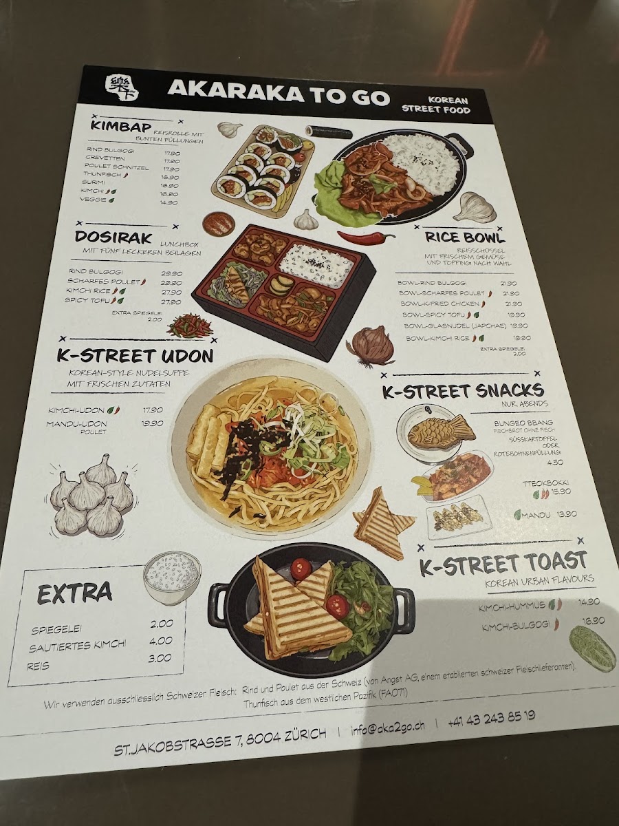 AkarakaToGo&Restaurant Photo Menu 1