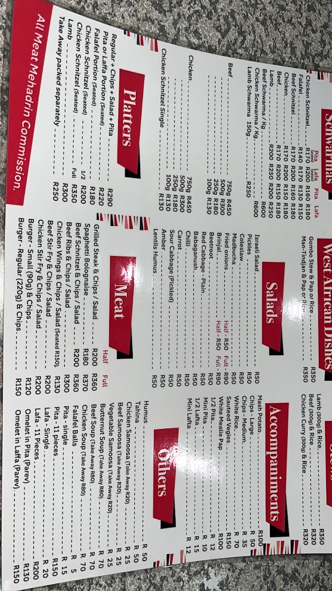 Shwarma Bar & Channahs Deli Photo Menu 1
