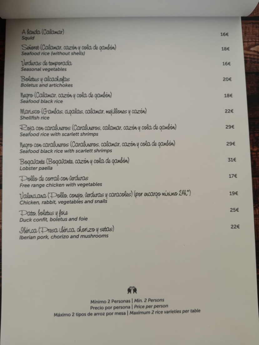 Arrozante Photo Menu 5