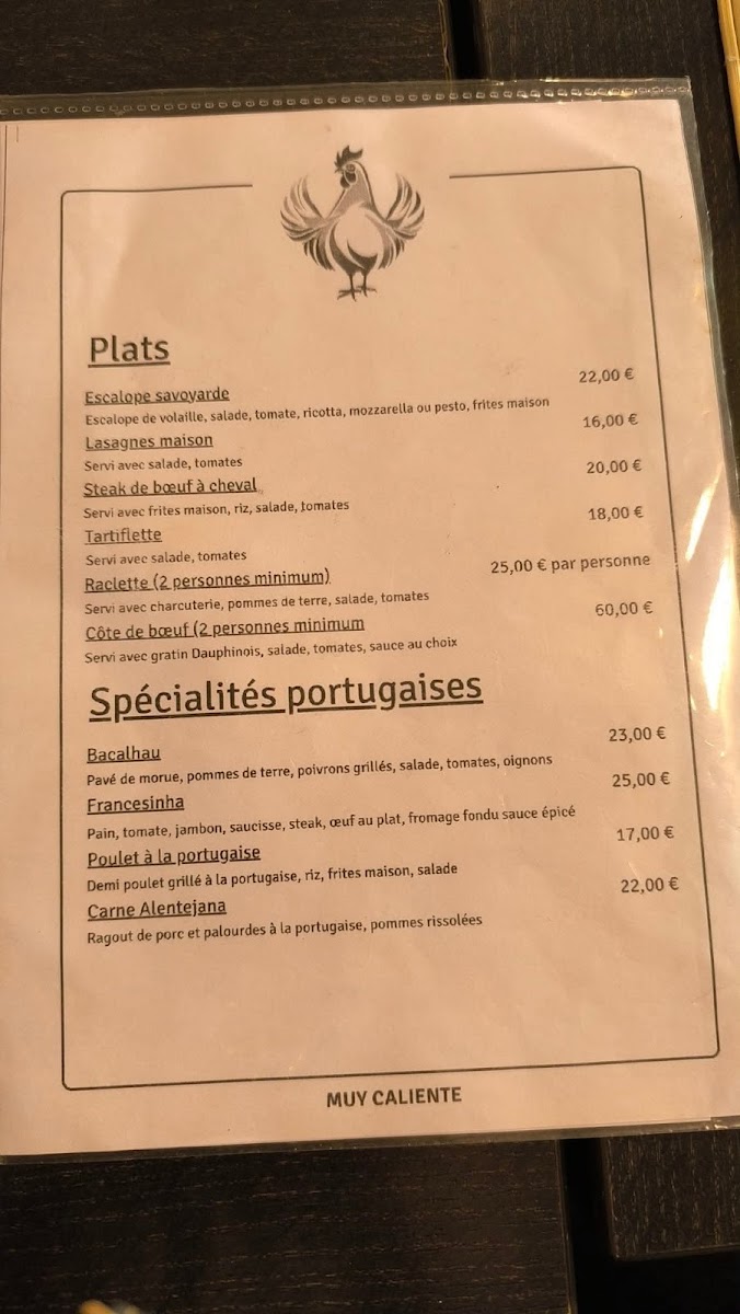 Muy Caliente Photo Menu 1