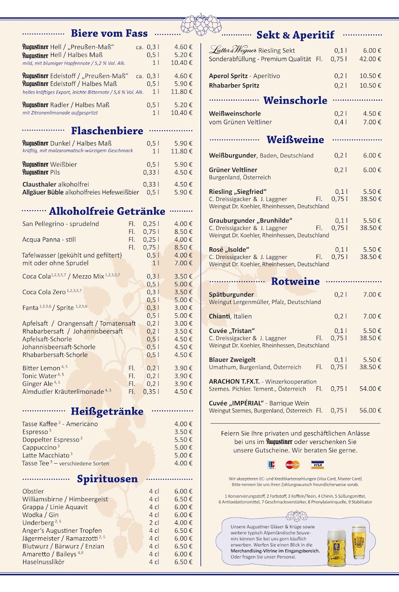 Augustiner Potsdam Photo Menu 1