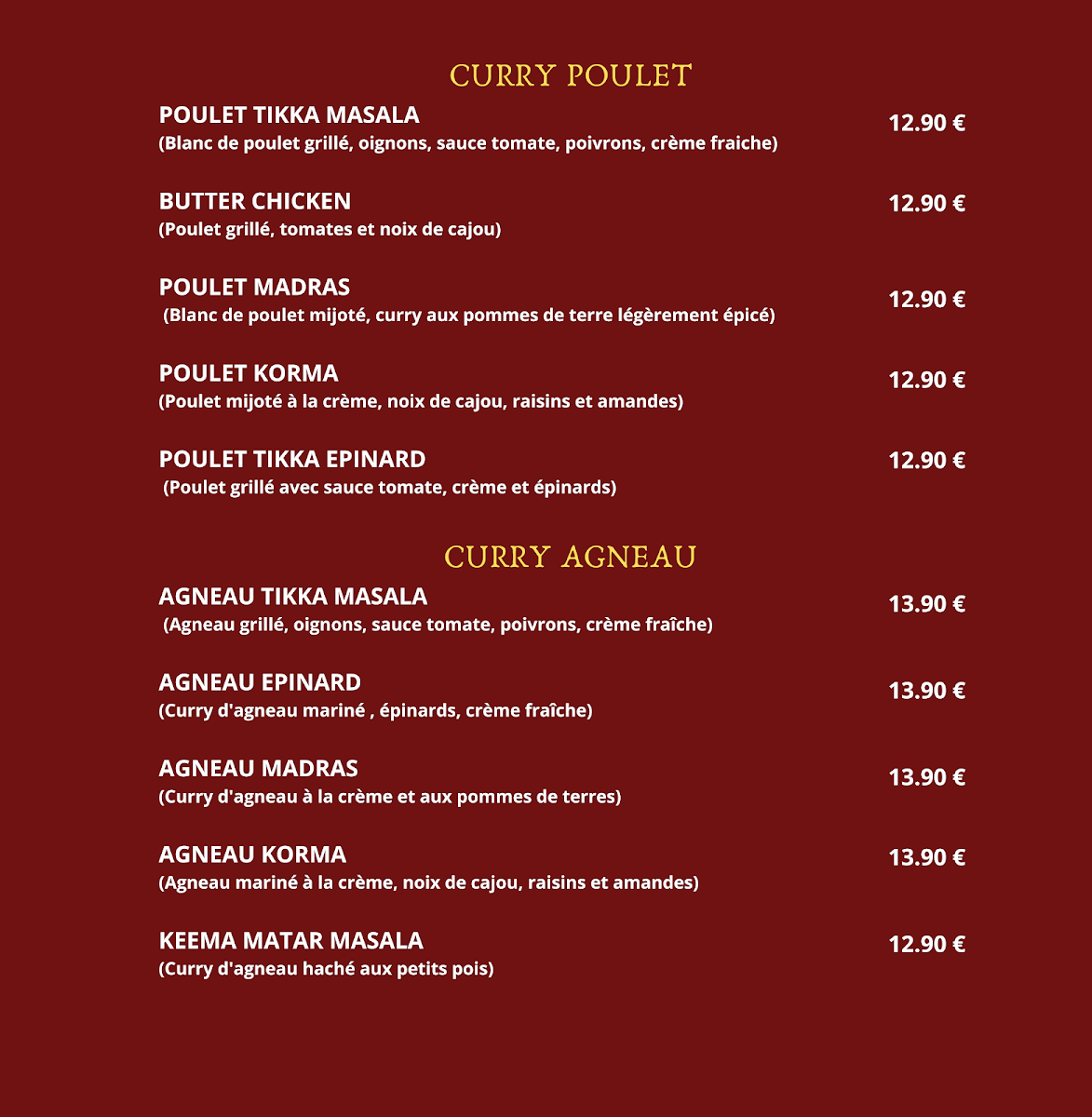Madras Fast Food Photo Menu 10