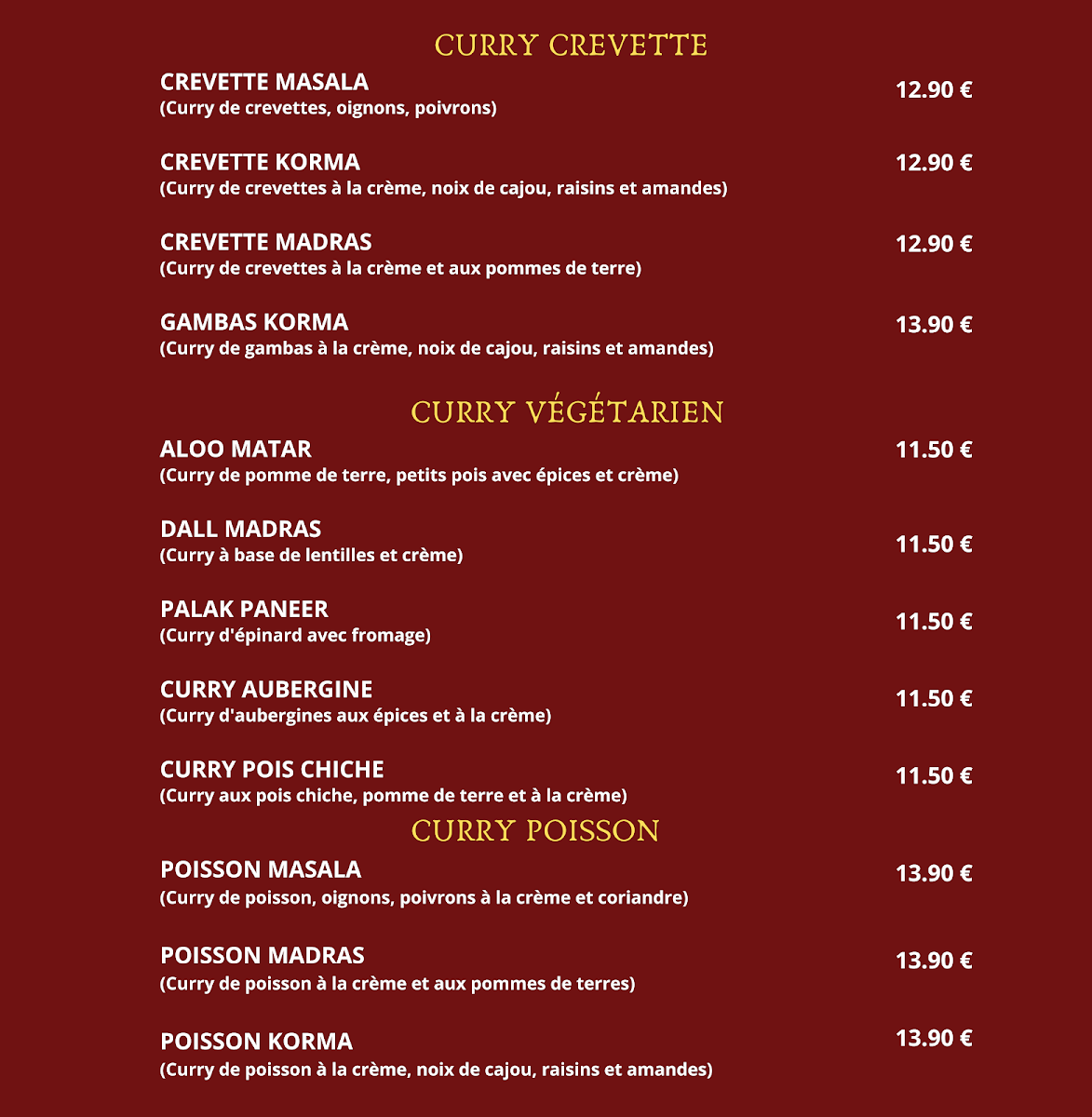 Madras Fast Food Photo Menu 8