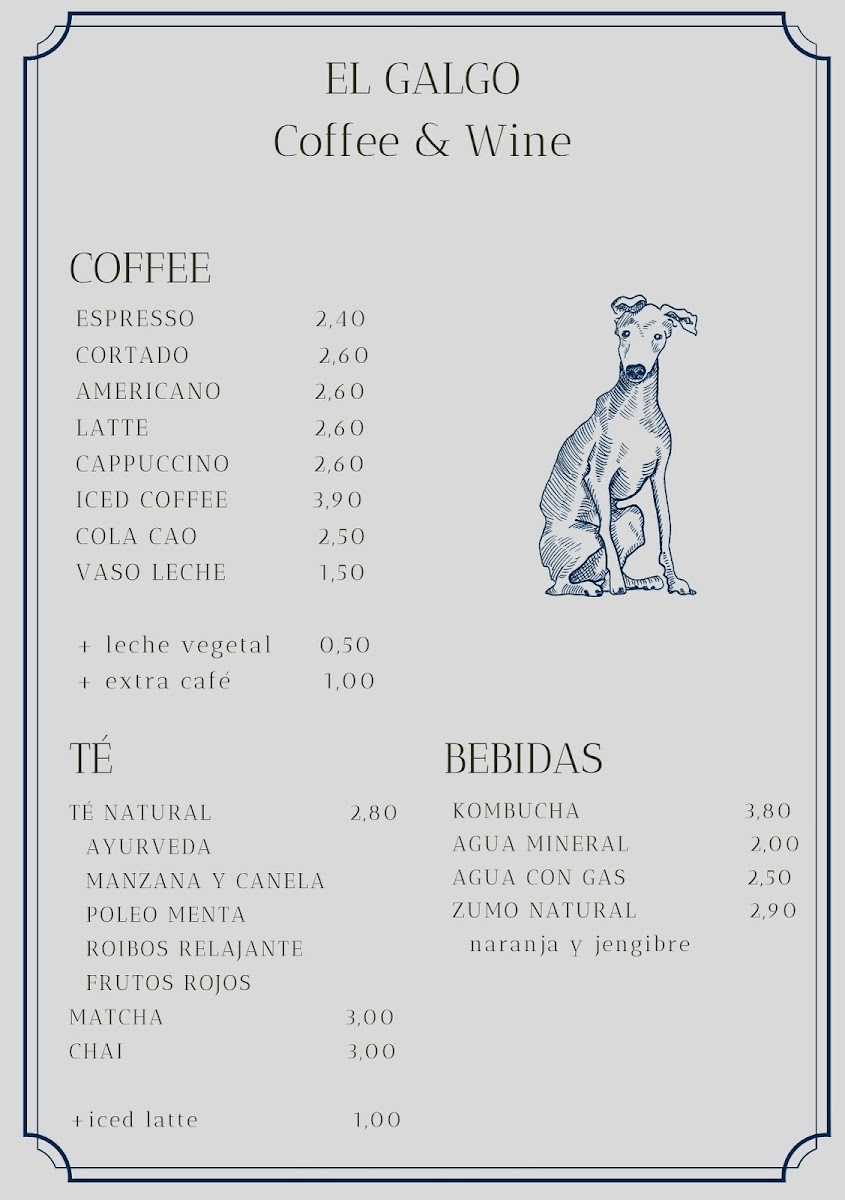 El Galgo Coffee & Wine Photo Menu 1