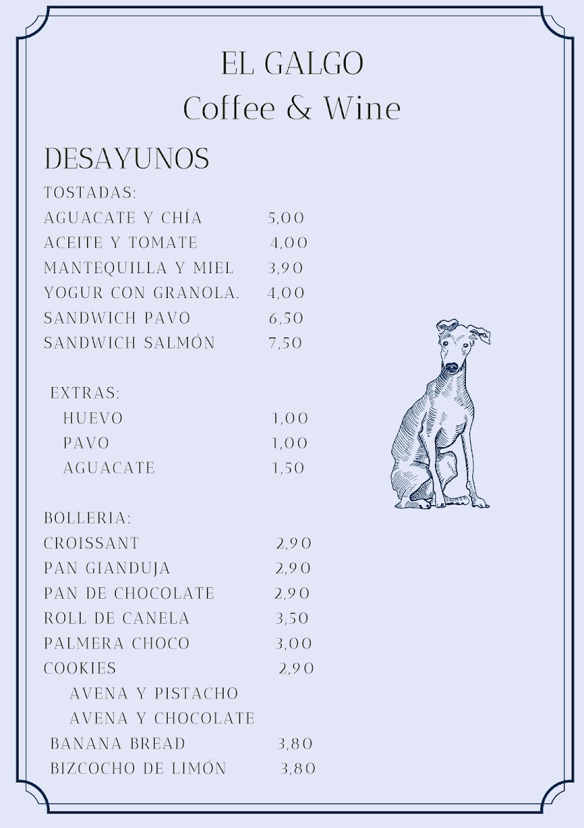 El Galgo Coffee & Wine Photo Menu 2