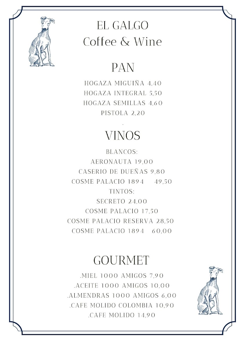 El Galgo Coffee & Wine Photo Menu 3