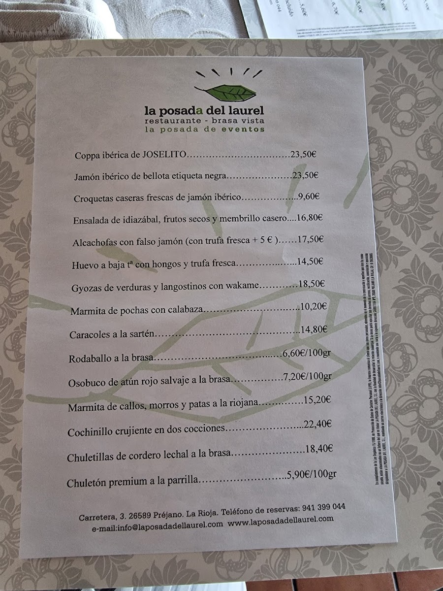 Restaurante La Posada Del Laurel Photo Menu 10