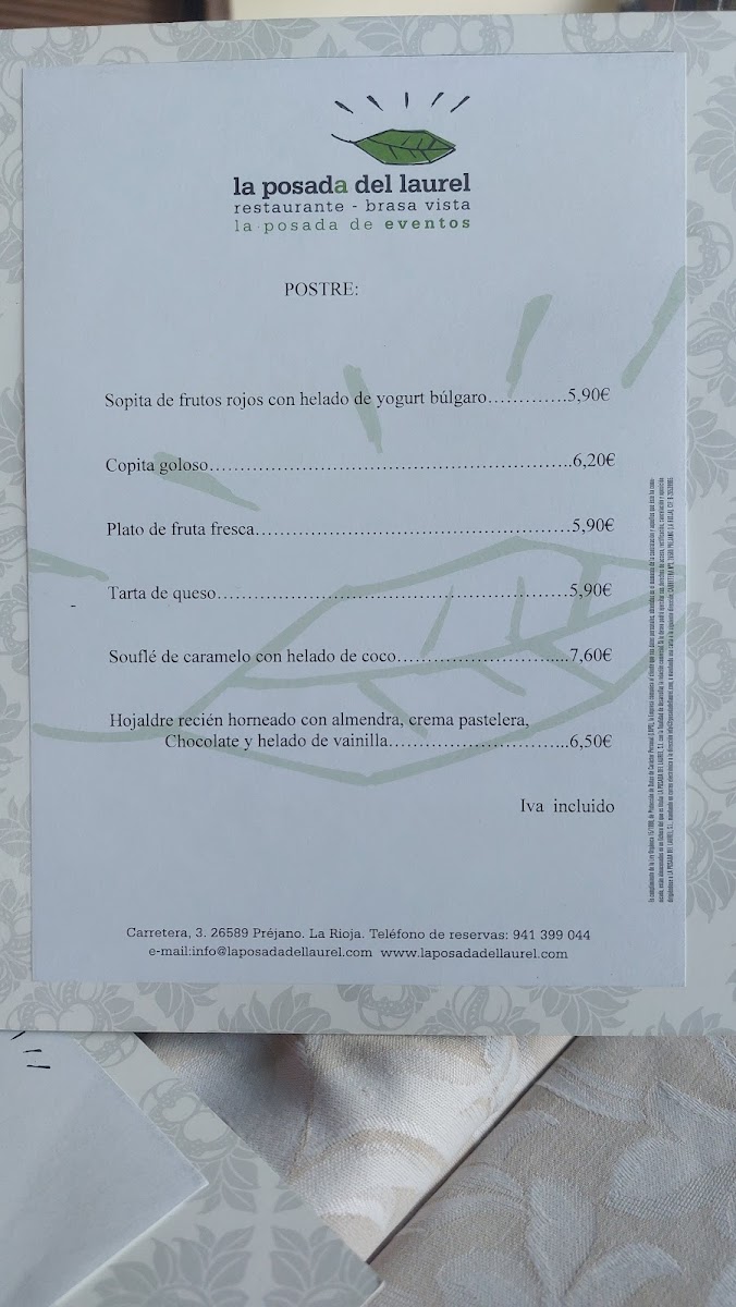 Restaurante La Posada Del Laurel Photo Menu 3