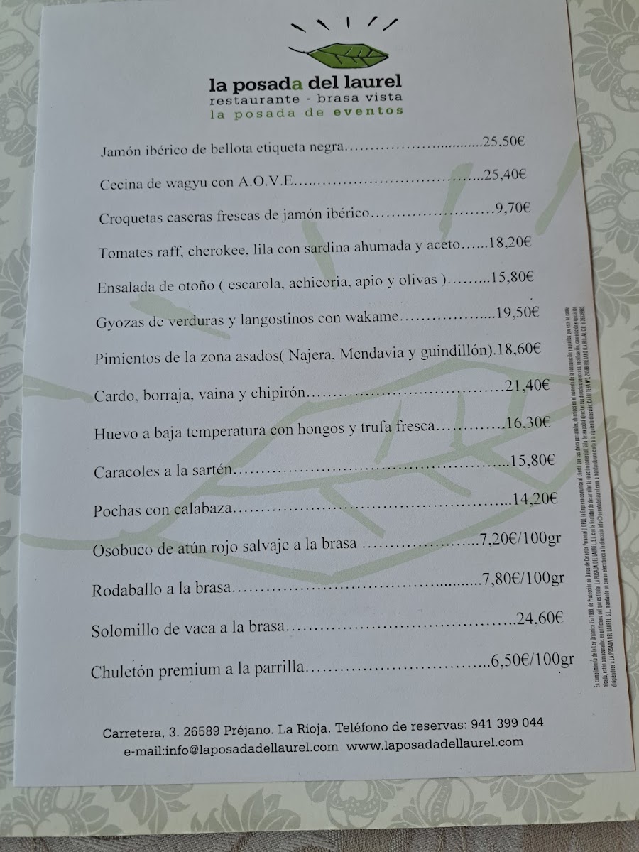 Restaurante La Posada Del Laurel Photo Menu 4