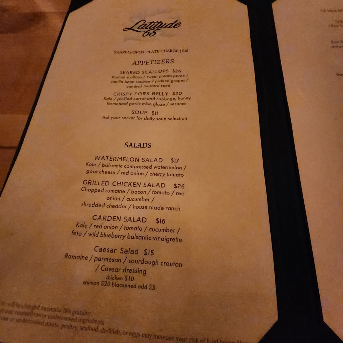 Latitude 65 Photo Menu 6