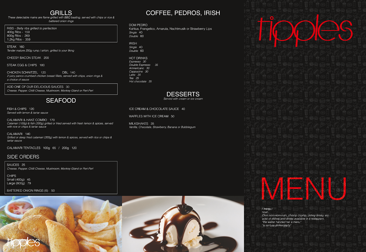 Tipples Bar & Grill, Durbanville Photo Menu 1