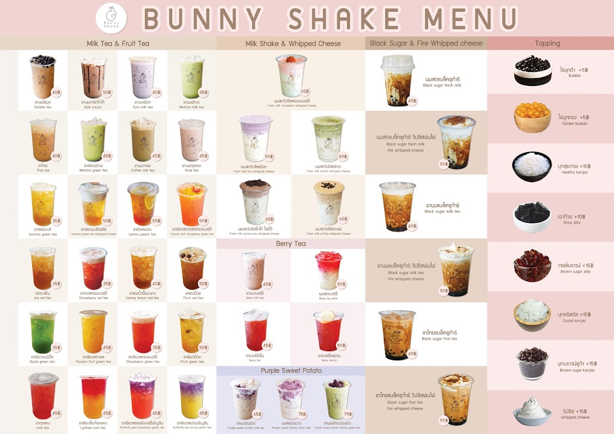 Bunny Shake Cafe แปดริ้ว Photo Menu 6