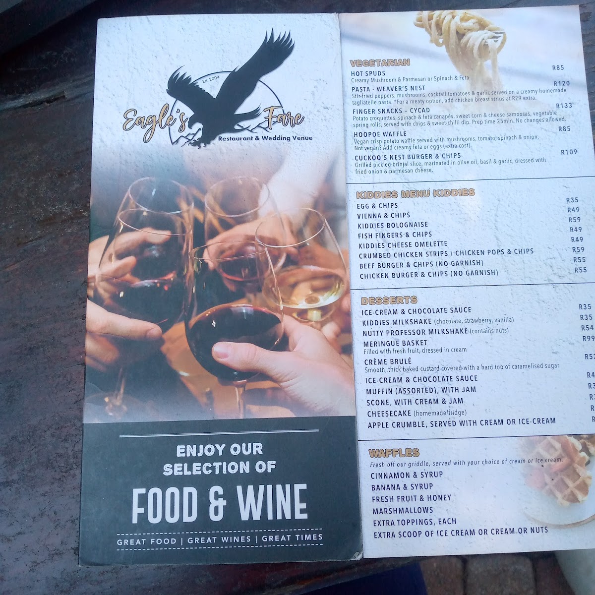 Eagles Fare Restaurant & Wedding Venue Photo Menu 4