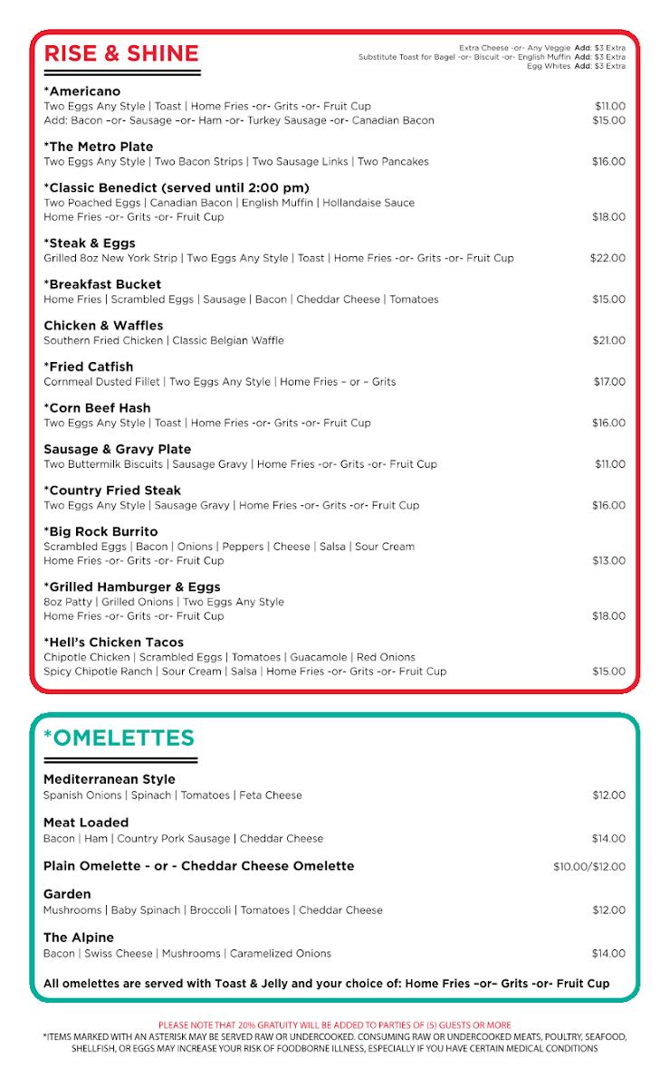 Metro Cafe Diner Photo Menu 4