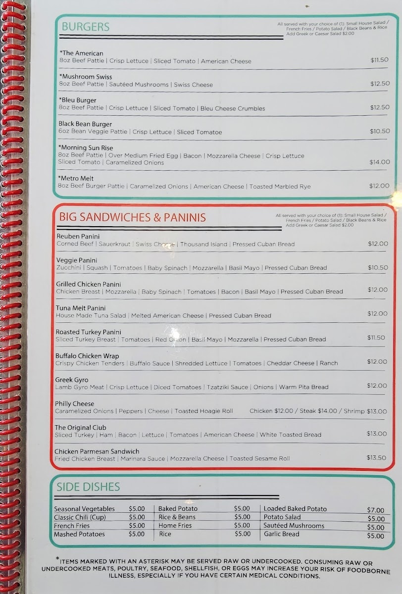Metro Cafe Diner Photo Menu 9