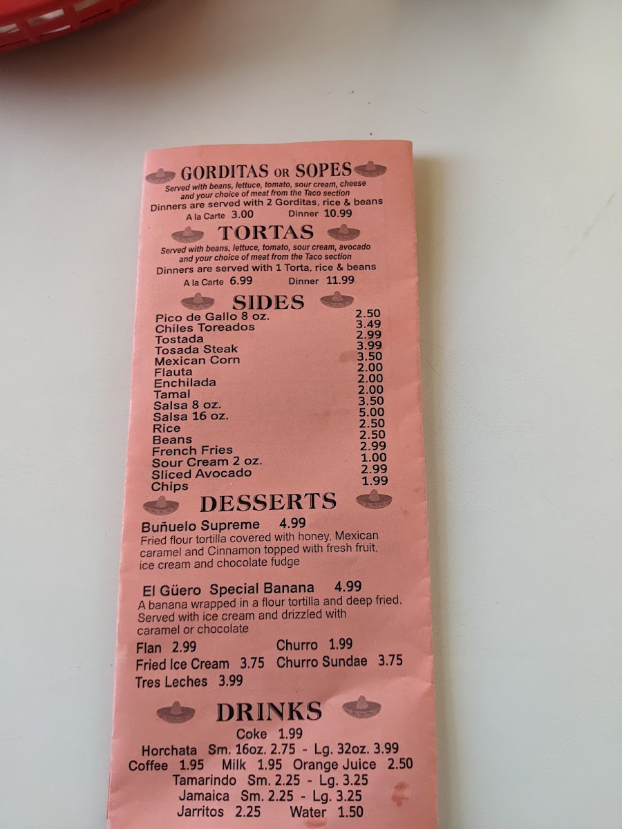 Tacos El Güero Photo Menu 2