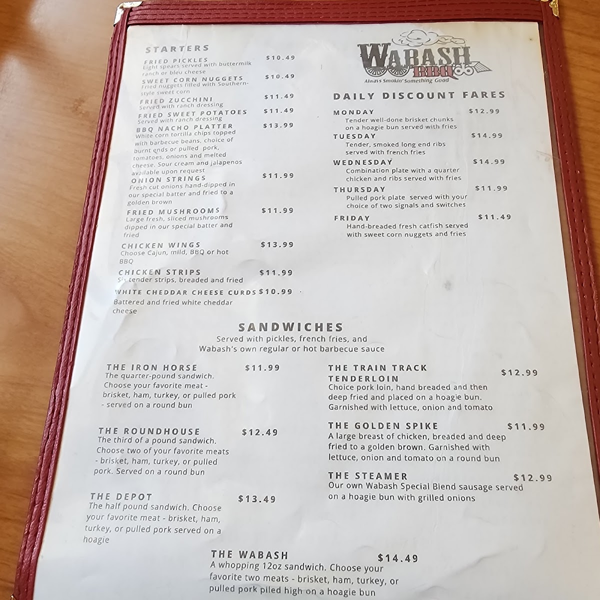 Wabash BBQ Photo Menu 2