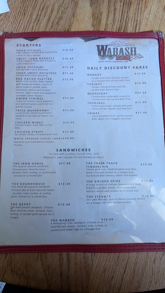 Wabash BBQ Photo Menu 3