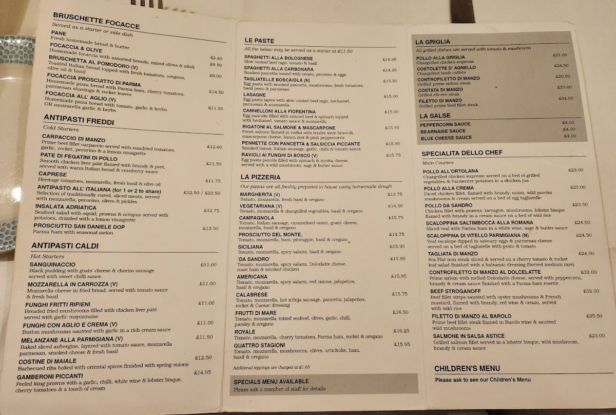 Da Sandro Pizzeria Ristorante Photo Menu 1