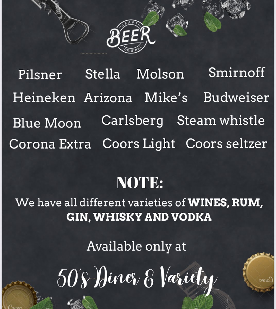 50’s Diner & Variety Photo Menu 8