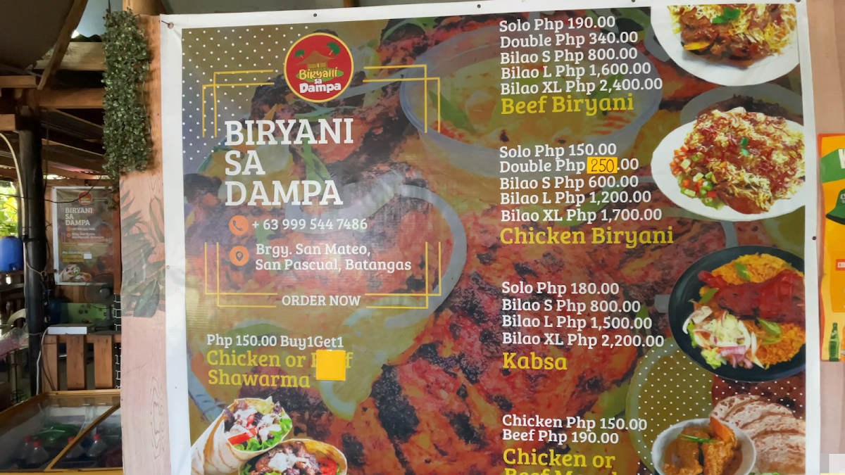 Biryani sa Dampa Photo Menu 1