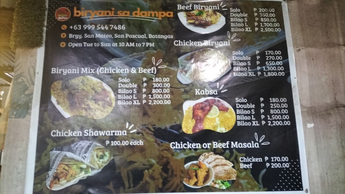 Biryani sa Dampa Photo Menu 2