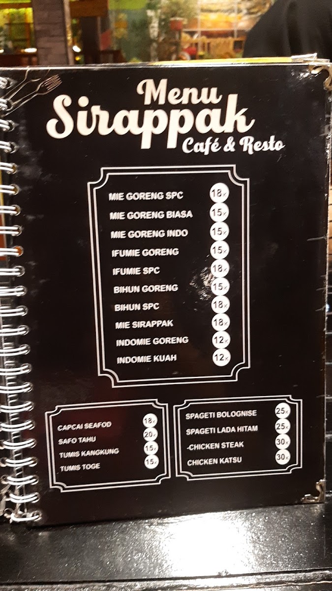 Sirappak Cafe & Resto Photo Menu 1