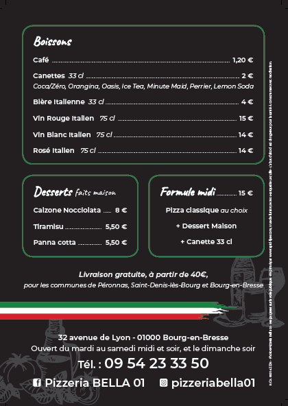 Pizzeria bella Photo Menu 1