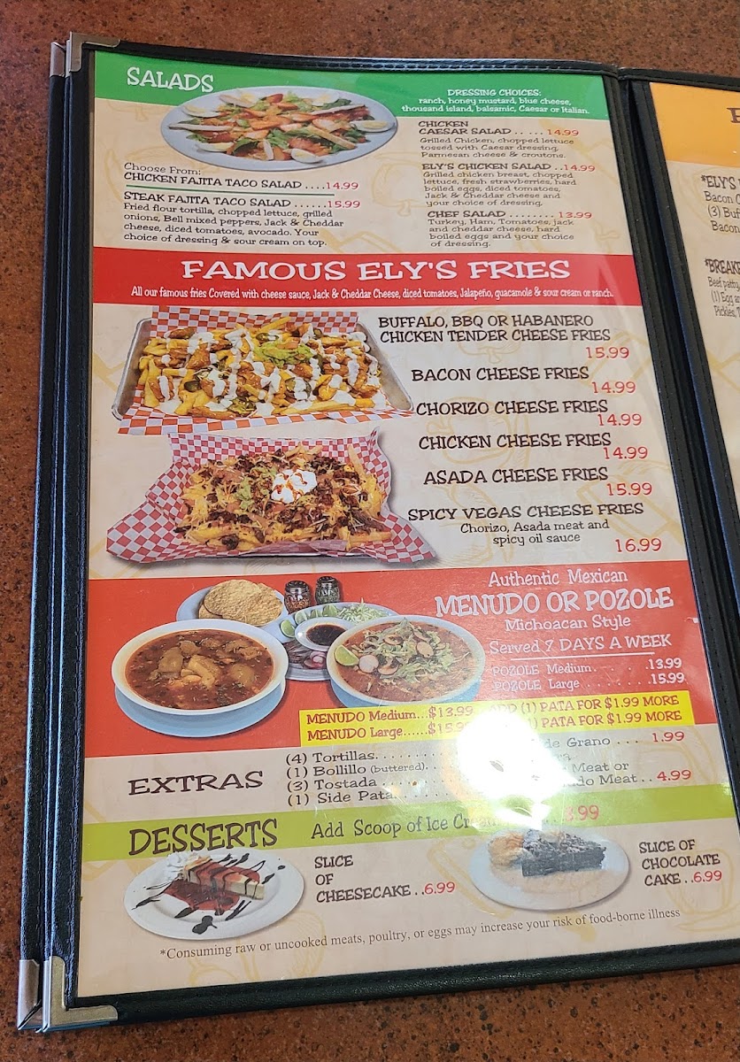 Ely's Breakfast Restaurant & Burgers Photo Menu 2