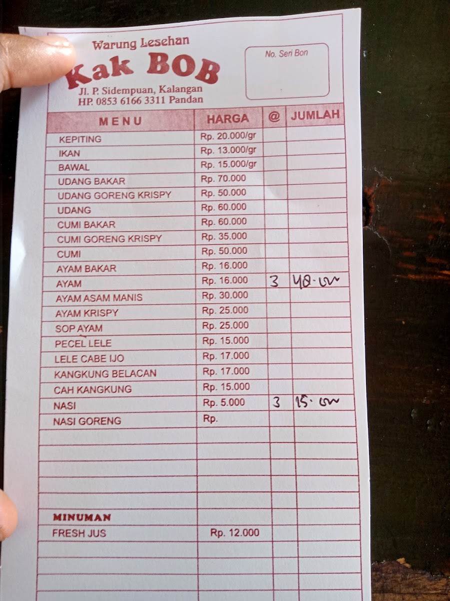 WAROENG KAK BOB Photo Menu 1