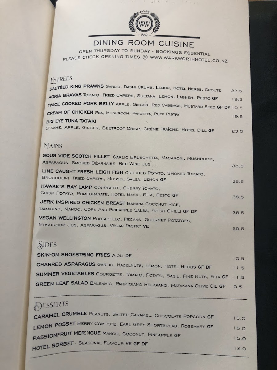 Warkworth Hotel Photo Menu 7